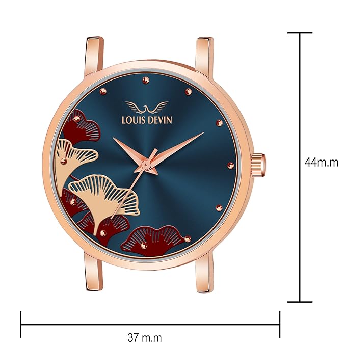 LOUIS DEVIN Rose Gold Plated Mesh Chain Analog Wrist Watch