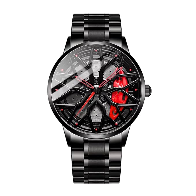 Quartz Watch Car Wheel Dial 360 Rotating